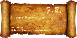 Flamm Renáta névjegykártya